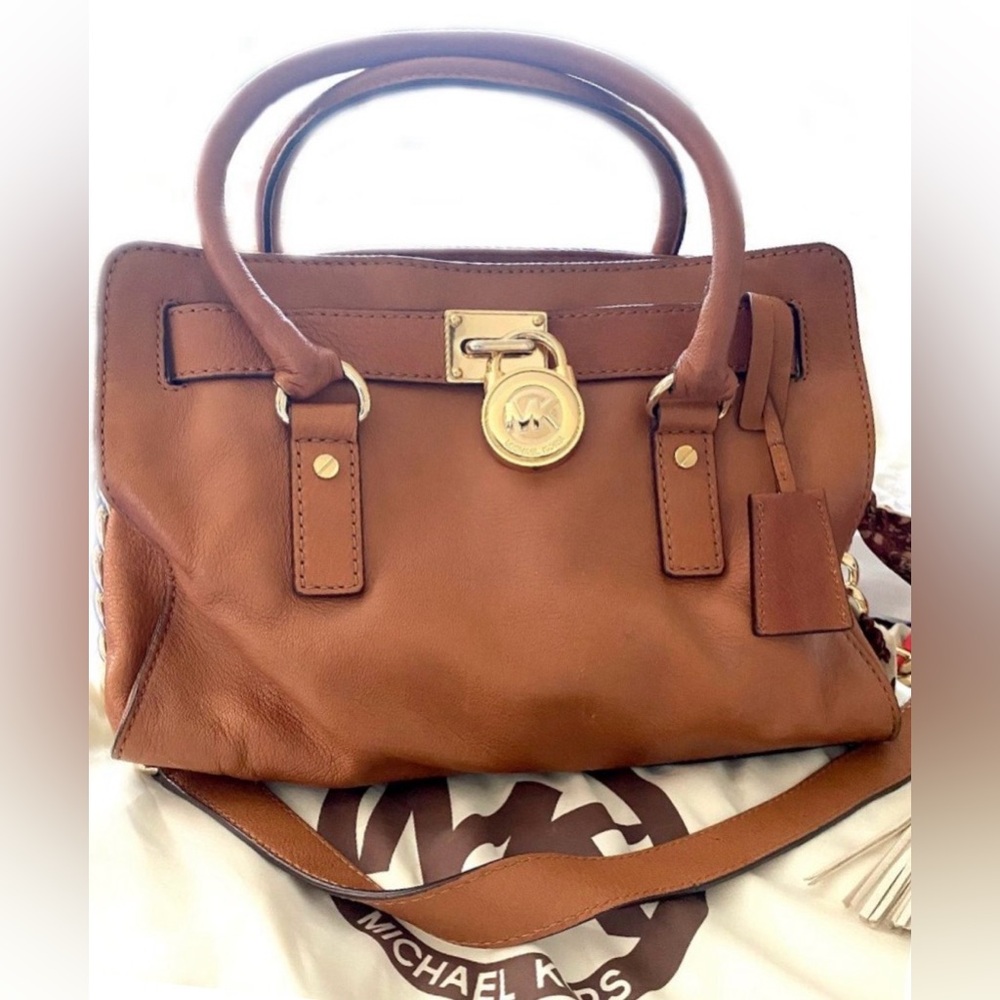 Michael Kors Large Cognac Hamilton Saffiano Tote - Picture 6 of 12